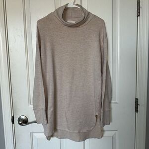 Monrow Mock Turtleneck Sweater Woman’s Size Medium Cream Oversized Pullover